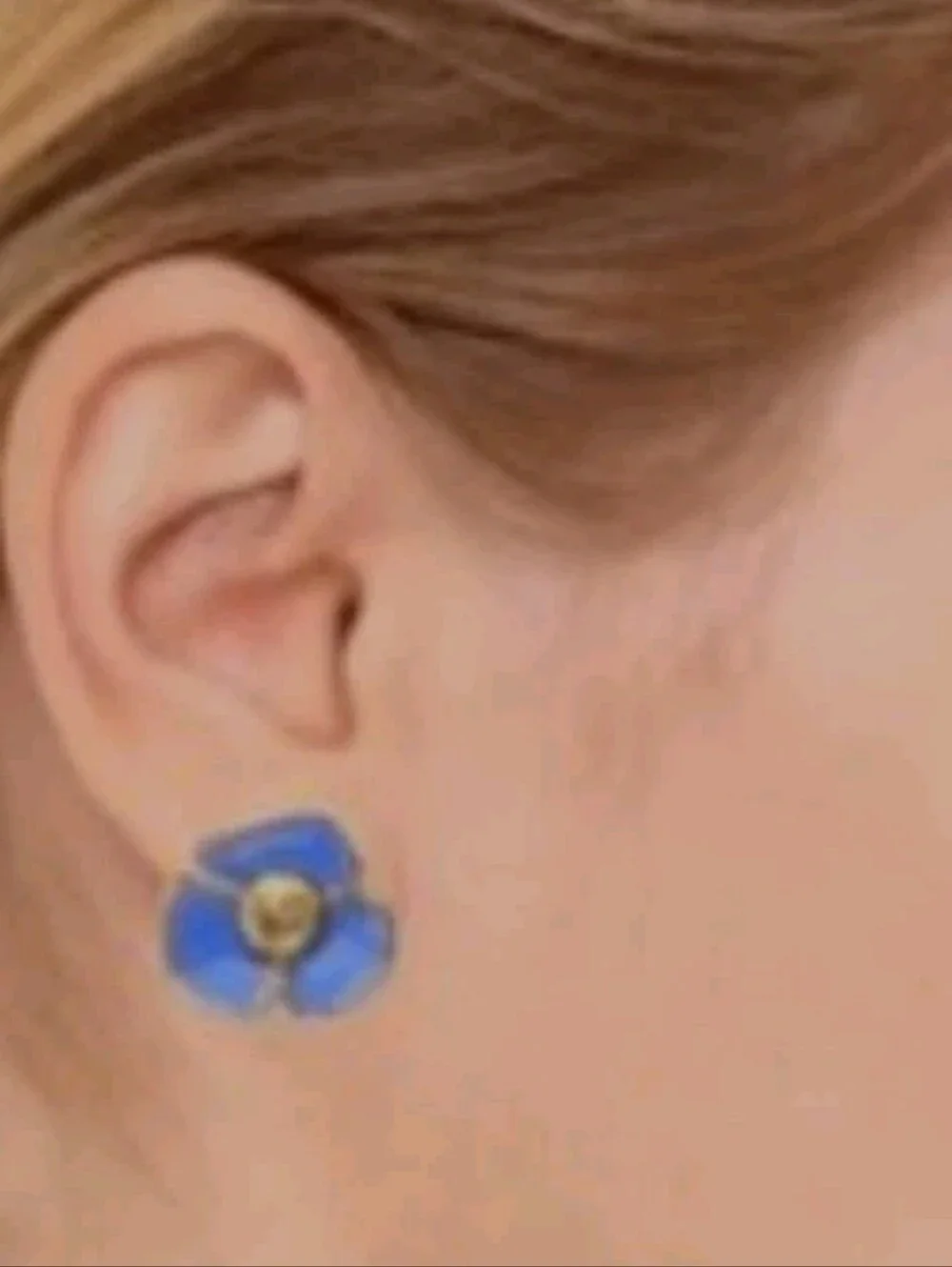 Tory Burch Blue Fleur Stud Earrings